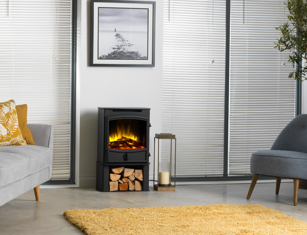 3D Ecoflame Electric Stove With Curved Door